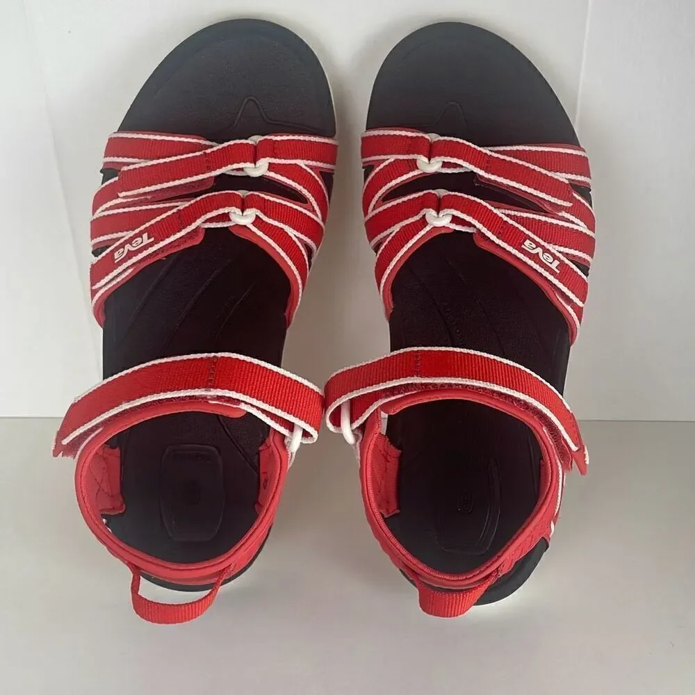 Teva Tirra Women's Strappy Water Sandal Red White Navy 6